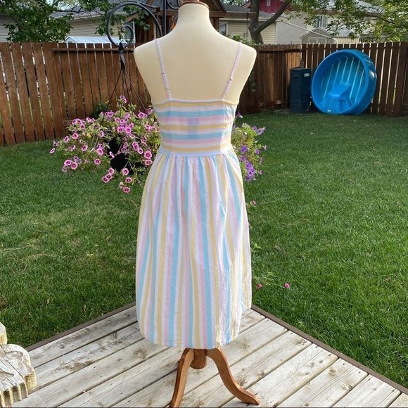 Earth Angel Nasty Gal Dress Pastel Stripe Midi - Picture 8 of 14